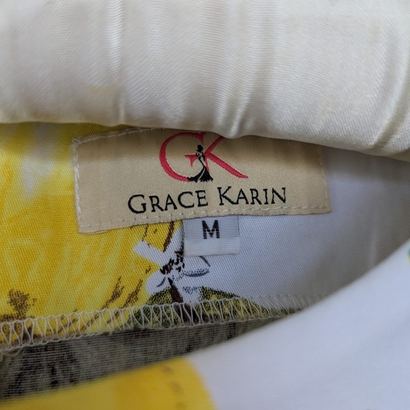 1950s Style Grace Karin Tea Length Lemon Dress - Picture 5 of 5
